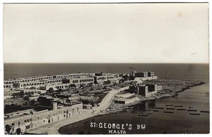 St. George's, Malta RPPC 1920er Jahre - Luftaufnahme BEV Ansicht Echtfoto Postkarte - Bild 1 von 2