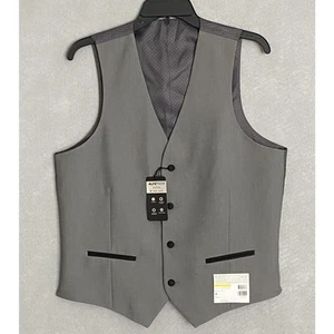 Alfani Men's Small Tuxedo Vest Slim Fit Stretch Fabric Grey & Black NEW - Picture 1 of 11