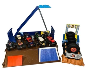 Monster Jam Transforming Hauler Playset With Trucks Lot - Picture 1 of 12