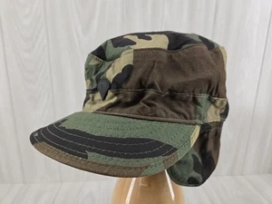 BDU Camouflage US Military Army Woodland Cold Weather Patrol Cap Hat Size 7 3/8 - Picture 1 of 12