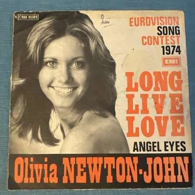 OLIVIA NEWTON-JOHN Long Live Love / Angel Eyes 1974 BELGIUM 7" Vinyl 45rpm - Image 1 of 4