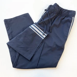 St. John's Bay Womens M Track Pants Ankle Crop Navy Blue White Stripe Coastal - Picture 1 of 6