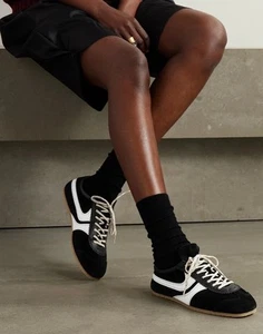 Dries Van Noten Leather and suede Sneakers Black & White Size 38 - Picture 1 of 9