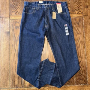 Levis 501 Jeans Mens 38x36 Blue Straight Leg Denim Button Fly Dark Wash - Picture 1 of 11