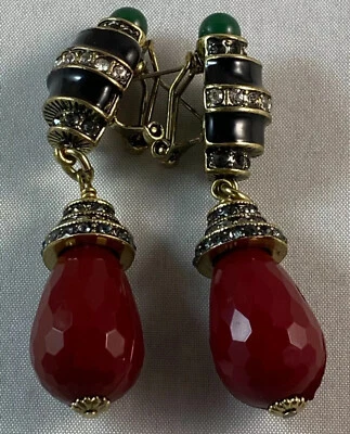 HEIDI DAUS “Eclectic Combo" Crystal Drop Earrings ~ Pierced with Omega Backs - Image 1 of 4