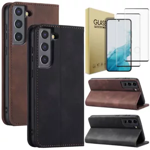 Custodia magnetica in pelle per Samsung Galaxy S22 Plus S22 5G protezione schermo - Foto 1 di 24