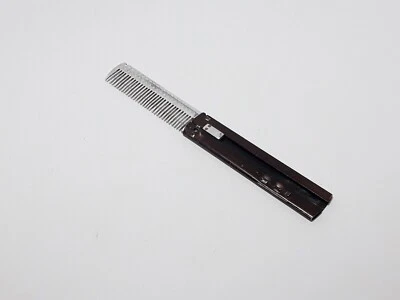 Vintage Soviet Folding Hair Comb Aluminum ART XM-096-02-60 USSR Rare Old - Image 1 of 4