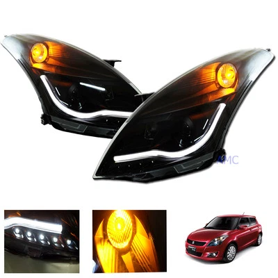 FIT SUZUKI SWIFT 2010 - 2016 HEAD LAMP LIGHT SMOKE CCFL LED PROJECTOR - Image 1 of 4