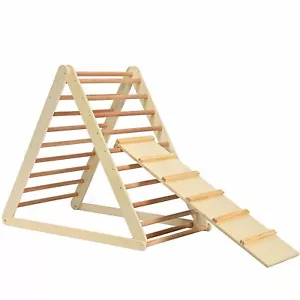 Wooden Kids Climbing Triangle Ladder Training Climber with Ramp for Children - Picture 1 of 10