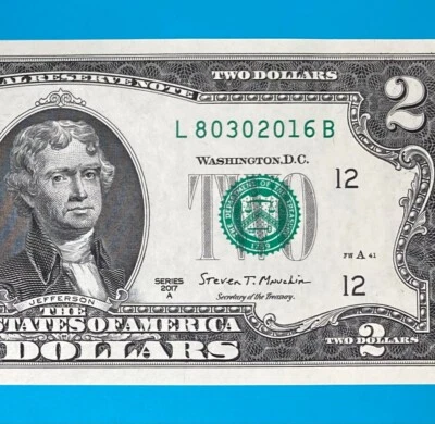 August 3, 2016 (L 80302016 B) BIRTHDAY Note $2 Two Dollar Bill *UNC* (8_3_2016) - Image 1 of 4