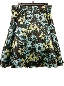 Axcess Liz Claiborne Blue & Green Floral A-Line Flared Skirt Size 10 Polyester - Imagen 1 de 12