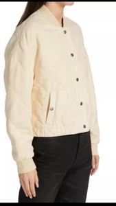 $395 Rag & Bone Women's Beige Quilted Cropped Denim Coat Jacket Size L - Picture 1 of 12
