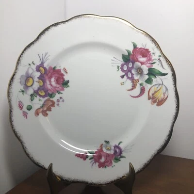 Royal Albert Lady Angela patrón # 84921 plato de ensalada flores rociado dorado estilo 6 Foto 1 de 4