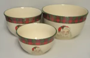 Cracker Barrel CHRISTMAS IN THE WOODS Nested Mixing Bowls SET OF THREE Vintage - Picture 1 of 3