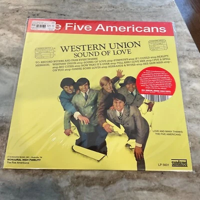 THE FIVE AMERICANS LP  WESTERN UNION 2022  GOLD VINYL REISSUE  SUNDAZED Sealed - Image 1 of 3