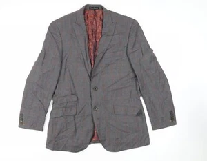 English Laundry Mens Grey Plaid Wool Jacket Suit Jacket Size 40 Regular - Picture 1 of 10