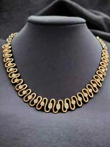 Precioso collar redondo de diamantes naturales de corte brillante de oro rosa de 14 quilates de 1,50 TCW - Imagen 1 de 16