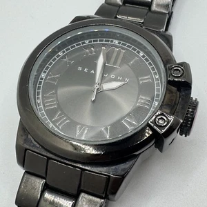 Sean John Quartz Watch Men Large 47mm Black Roman Japan Movt Analog New Battery - Picture 1 of 6