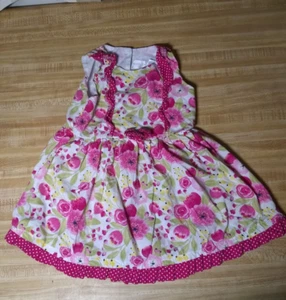 Vintage Nannette Baby 18 Months 100% Cotton Sleeveless White Floral Dress Set - Picture 1 of 3