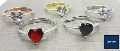 Anello Donna in Argento 925 solitario argento CUORE - Immagine 1 di 4