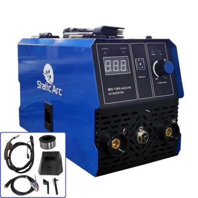 MIG 130 INVERTER GASLESS WELDER NO GAS FLUX CORE WELDING KIT 130A