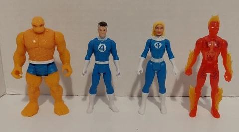 Marvel Legends Retro 3.75 Figure Lot Fantastic Four Torch Thing Invisible Woman Cover