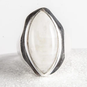 Anillo de plata muy bonito y elegante, piedra de luna brillante, anillo de sello, 60 - Imagen 1 de 4