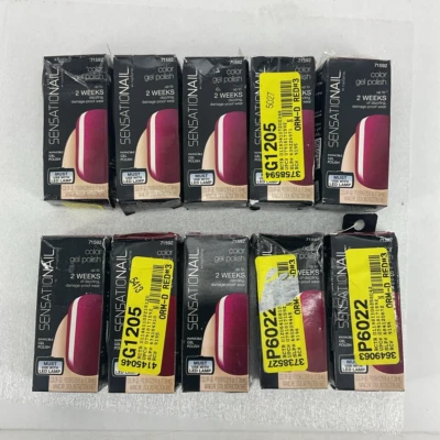 PACK de 10 esmaltes en gel SensatioNail Color 71592 VINO FRAMBUESA Tono Nuevo de Lote Antiguo *LEER* Foto 1 de 4