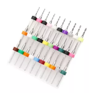 10Pcs 0.1mm-3.0mm PCB CNC Print Circuit Board Carbide Mini Micro Drill Bit Set - Foto 1 di 16
