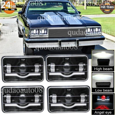 4PCS Fit Chevrolet El Camino 1982 1983 1984 1985 1986 1987 4x6" LED Headlights - Image 1 of 4