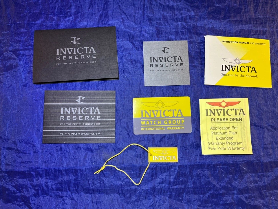 INVICTA Black packet instr. booklet paper warranty warranty card & more - Image 1 of 1
