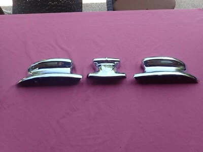 Lincoln 1946-48 parachoques trasero extremos y adorno central, ¡recromado! Foto 1 de 4