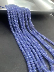 Pietra preziosa tanzanite liscia AAA + perline rondelle di qualità 16"" blu scuro tanzanite - Foto 1 di 14