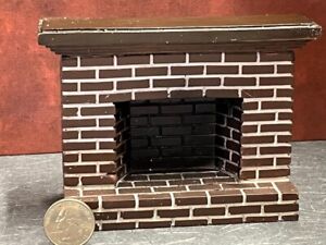 Dollhouse Miniature Fireplace Brick Brown 1:12 one inch scale F16 Dollys Gallery