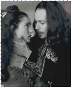 Dracula Winona Ryder & Gary Oldman schwarz-weiß gezähltes Kreuzstichmuster - Bild 1 von 1