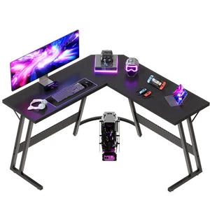Gunji 120cm L-Shaped Corner Computer Desk Workstation Large PC Writing Table - Picture 1 of 11