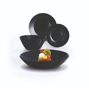 SET 19 PIATTI ZELIE NERO ARCOPAL - SERVIZIO IN VETRO TEMPERATO - Foto 1 di 2