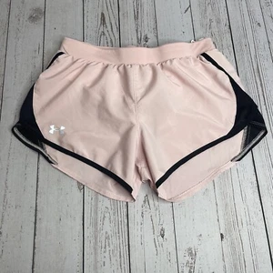 Under Armour Loose Gym Athletic Running Shorts Womens Small Light Pink Black - Picture 1 of 9