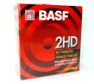 NEW Sealed Box BASF DOS Formatted Double Sided High Density Floppy Discs 1.44 MB - Picture 1 of 5