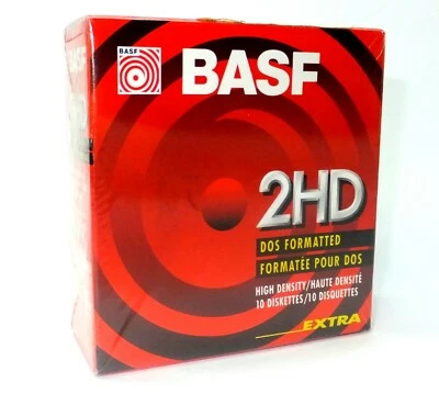 NUEVO Disquetes Caja Sellada BASF DOS Formateados Doble Cara Alta Densidad 1.44 MB Foto 1 de 4