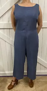 Nuevo Mono Anthropologie Tela y Piedra L Corbata Azul Espalda Ancha Pierna Ancha Tencel - Imagen 1 de 12