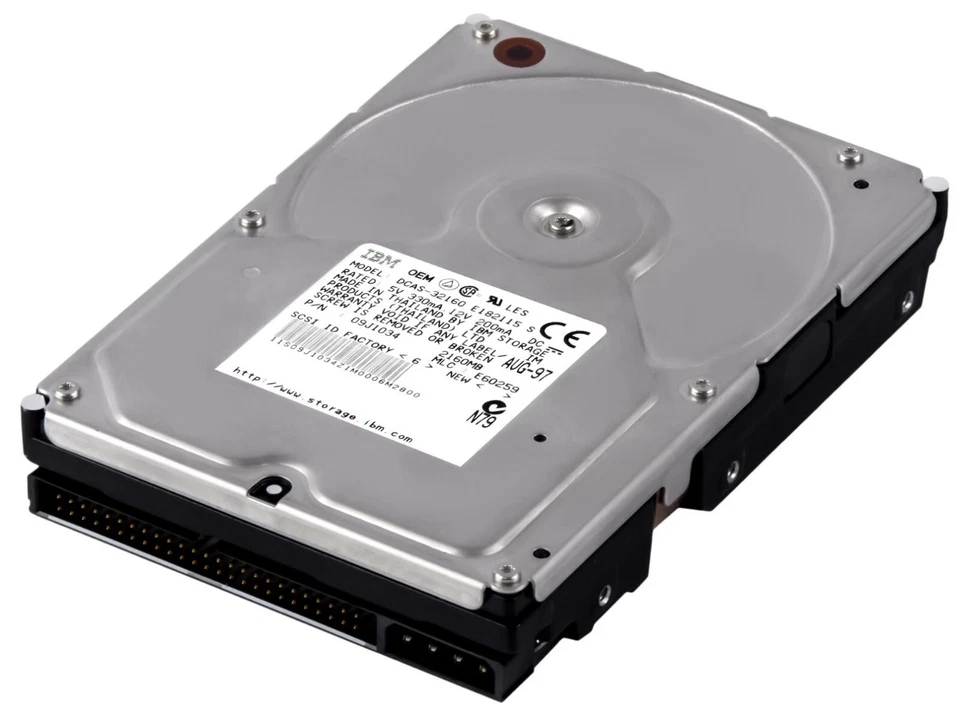 Hard Drive IBM 09J1034 DCAS-32160 2.1GB 5400RPM SCSI 50-pin 3.5'' Inch - Image 1 of 3