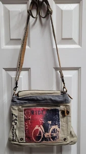 Spaghetti Marmalade 57 Enjoy The Ride Canvas Crossbody Purse Multiple Zippers - Picture 1 of 10