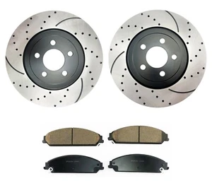 Front Brake Rotors + Ceramic Pads Fit For 2009 2010 2011-2018 Dodge Challenger - Imagen 1 de 6