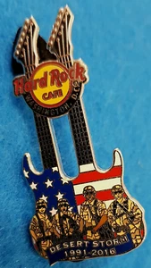 WASHINGTON DC DESERT STORM SOLDIERS DOUBLE NECK GUITAR Hard Rock Cafe PIN LE - Picture 1 of 1
