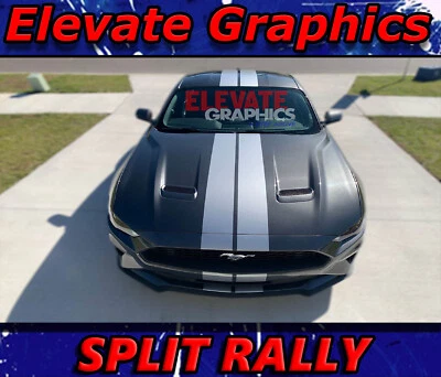 Calcomanías adhesivas 3M gráficos de vinilo rayas divididas para Ford Mustang 2018-2023 Foto 1 de 4