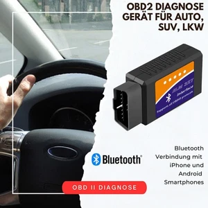OBD2 Diagnosegerät Bluetooth Adapter Stecker Scanner Auto für Android + iPhone G - Picture 1 of 8