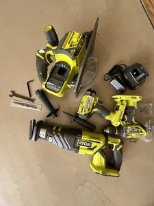 Ryobi Brushless 18V Combo Tool Kit - Hammer Drill/impact/sawsall/circular Saw - Picture 1 of 12