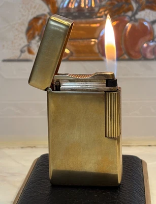 S.T. Dupont Ligne 1 Gold Plated Lighter Custom Handmade Vintage Serviced France - Immagine 1 di 4