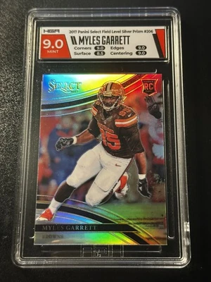 2017 Panini Select Field Level SILVER Prizm Rookie Myles Garrett HGA 9 MINT - Image 1 of 4